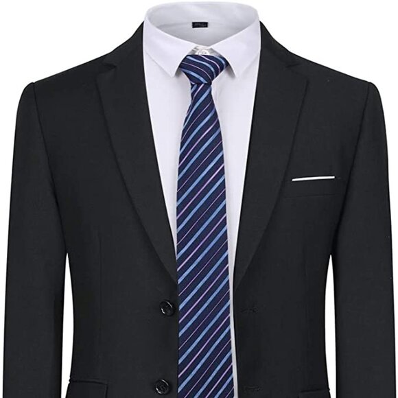 Lief Horsens Black 2 Piece Suit Jacket & Pants Junior Size 18 Slim Fit Formal - Picture 2 of 13